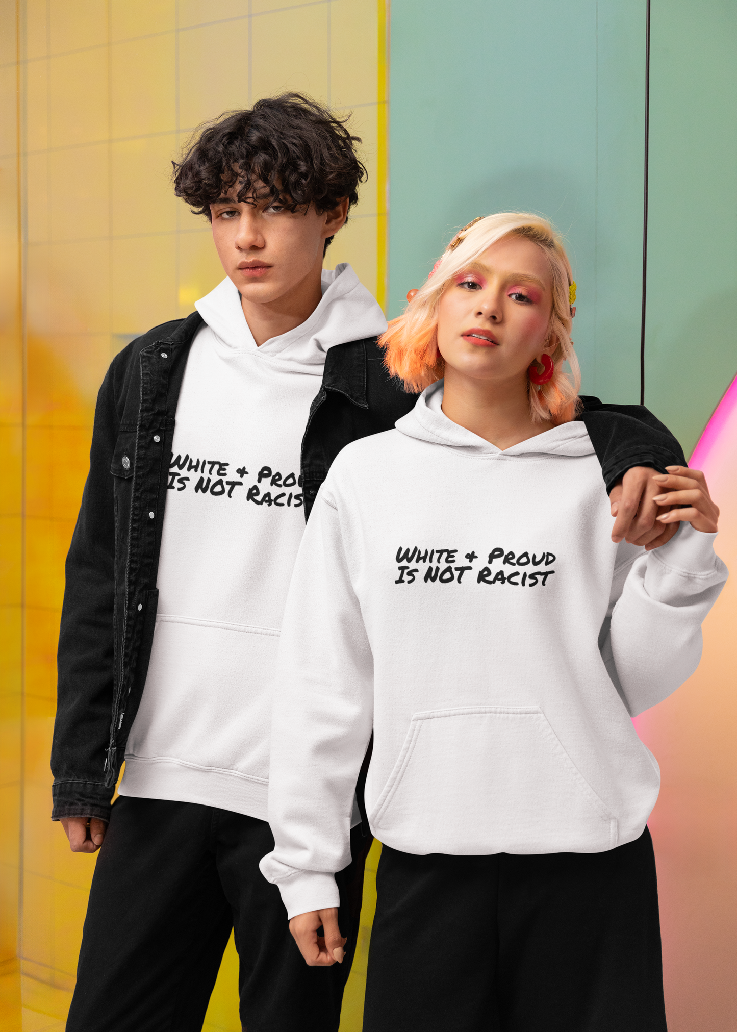 Bold & Controversial Hoodie, "White & Proud is NOT Racist" Sweater, Equality Statement Sweatshirt, Social Justice Apparel