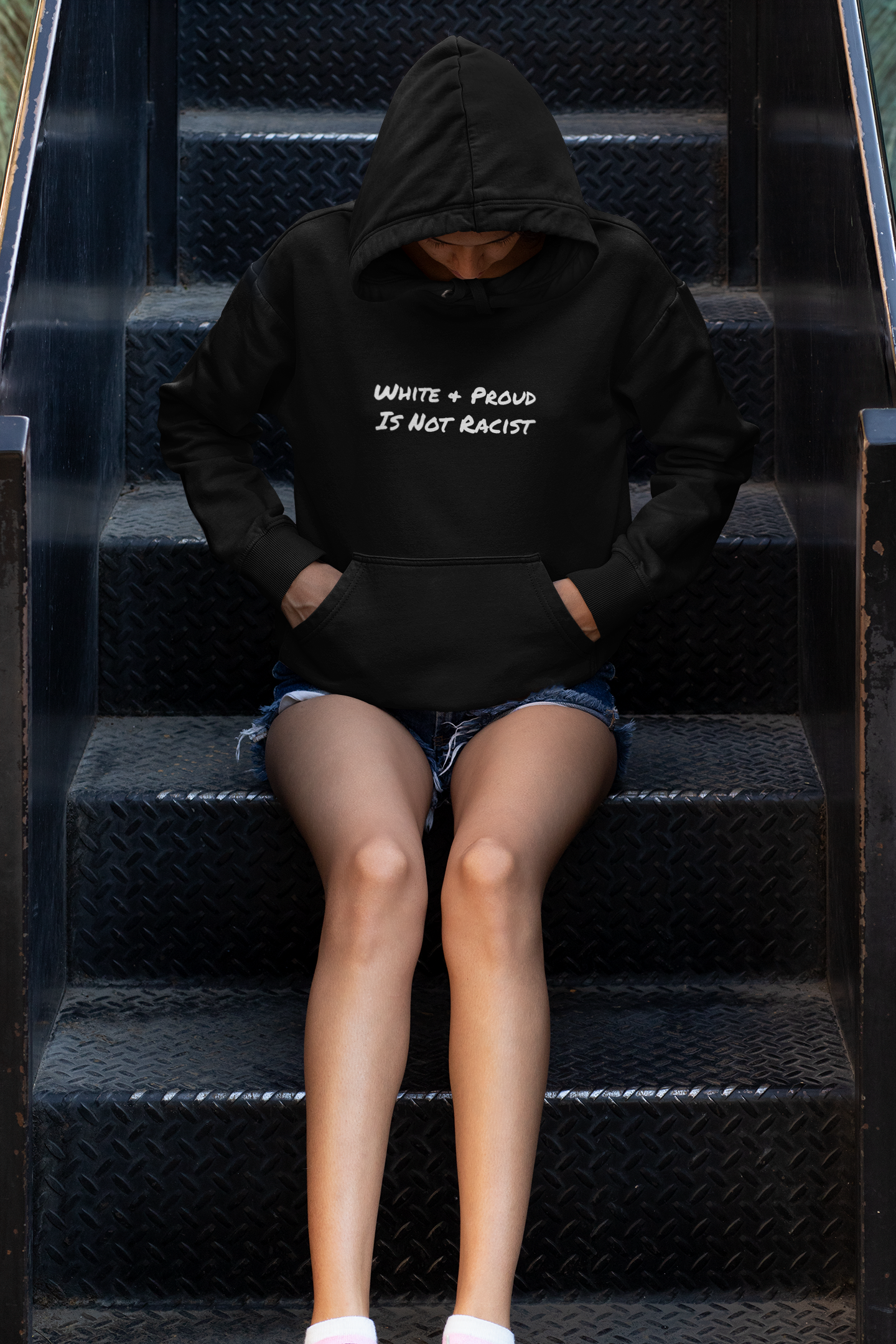 Bold & Controversial Hoodie, "White & Proud is NOT Racist" Sweater, Equality Statement Sweatshirt, Social Justice Apparel